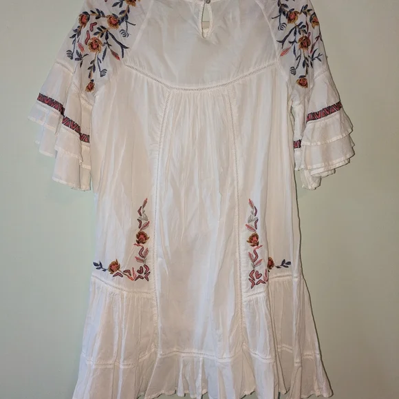White Embroidered Dress - Free People - Picture 3 of 4